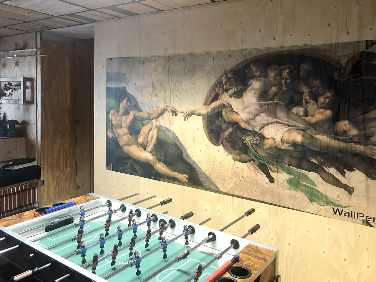 God man art print on wood