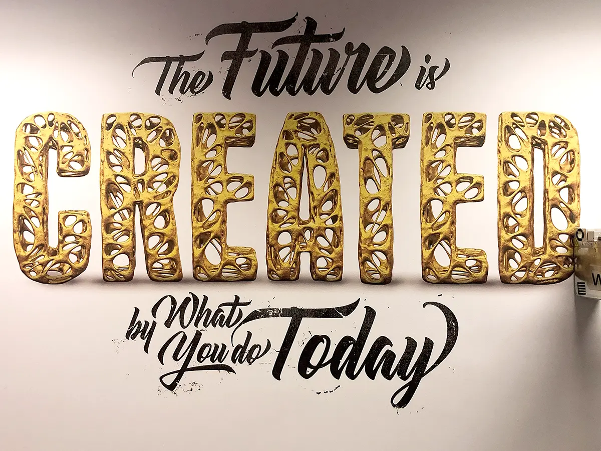 Future created signage on drywall