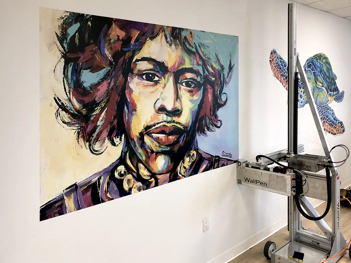 Hendrix painting on drywall