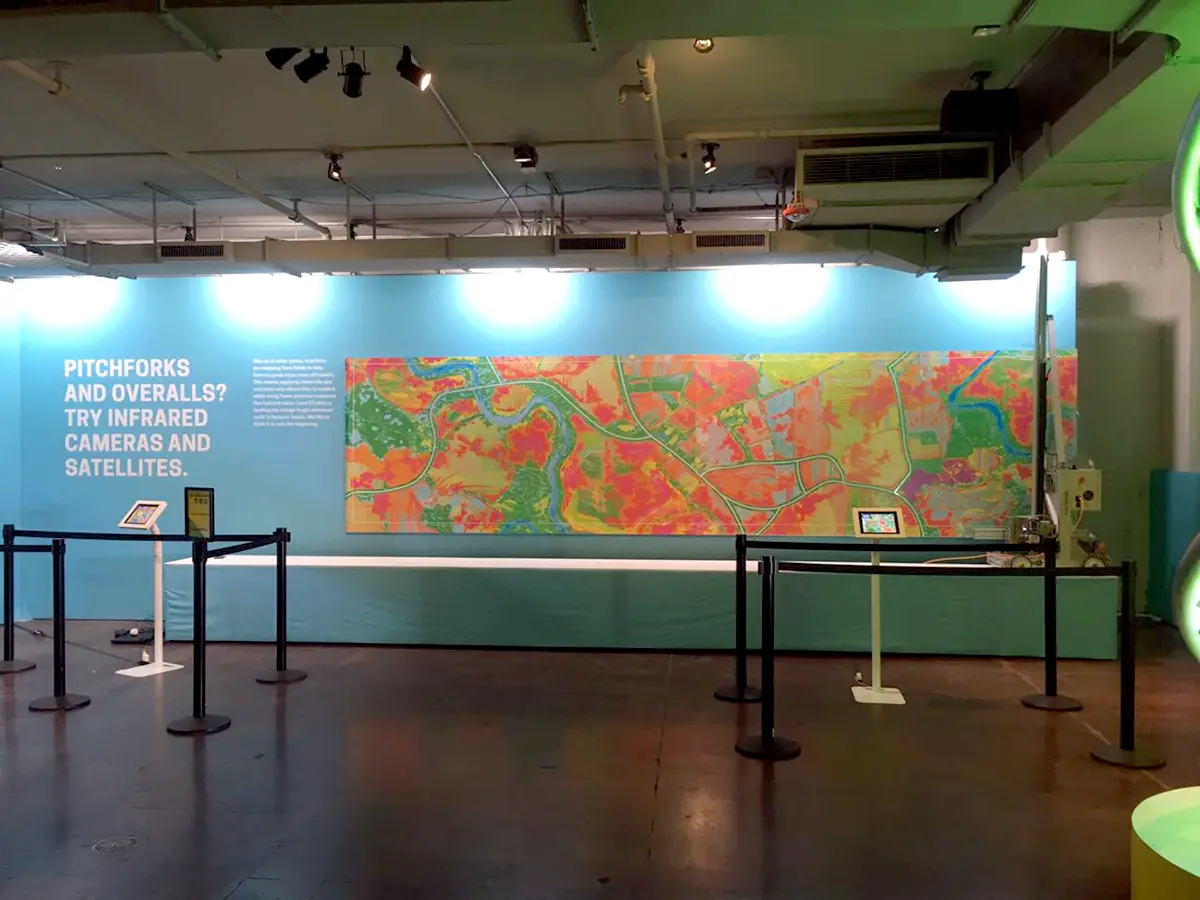 Satellite map printed in gallery