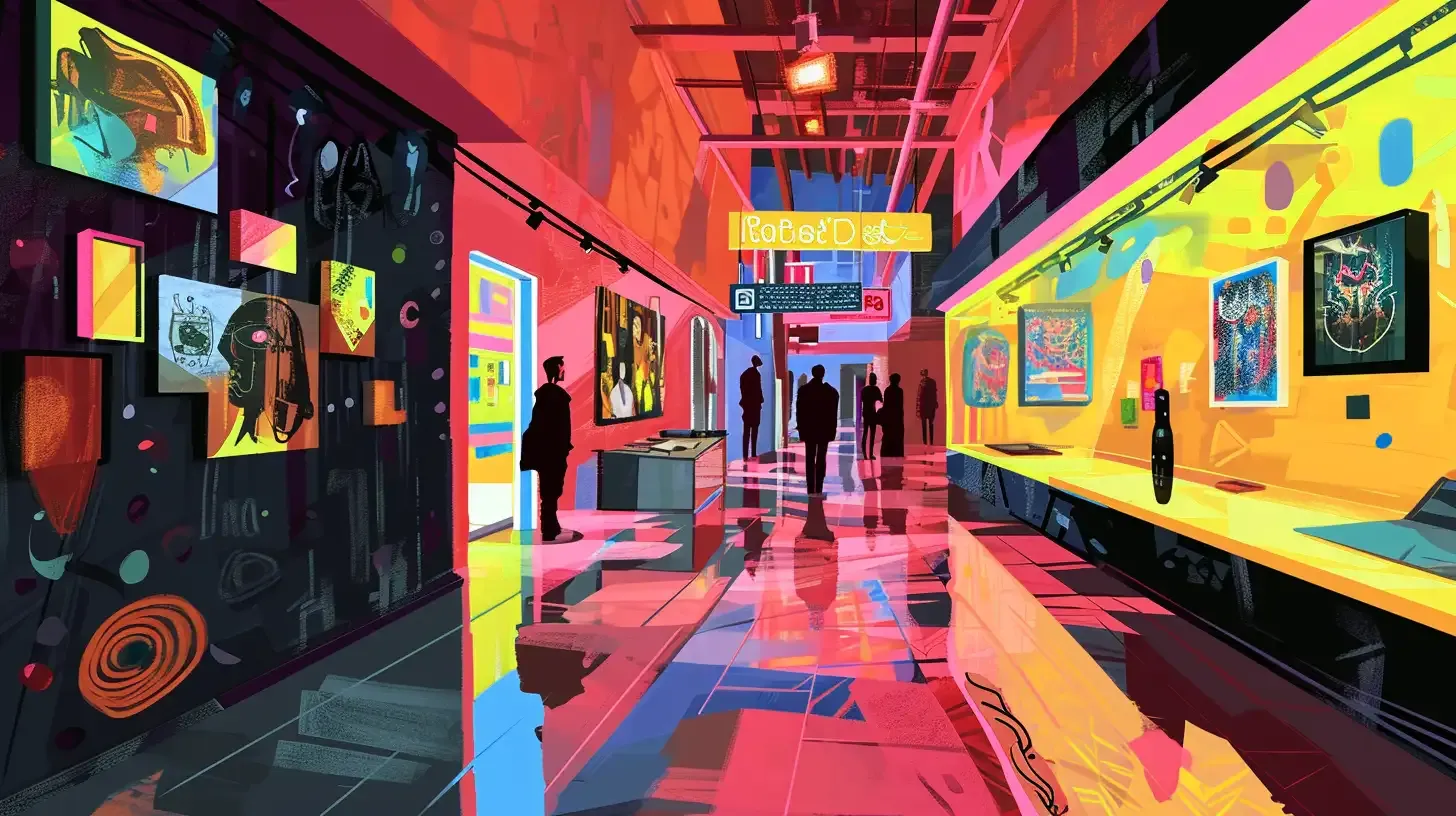 An illustration of an art gallery